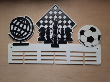 Медальница шахматы, шашки индивидуальная 50смх35см белая (Medalnutsa-0602-140) 0702Medalnitsa_chess_790_4 фото