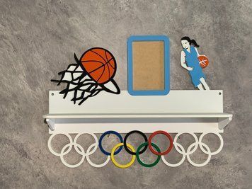 Медальниця баскетбол індивідуальна 50смх35см біла (Medalnutsa-0602-901) doub_07020602Medalnitsa_basketball_790_2 фото