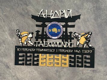 Медальниця карате з полкою і з фоторамкою 50смх35см чорна (Medalnutsia-234) Medalnitsa_karate_920_13 фото