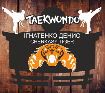 Медальниця карате, тейквондо, айкідо, іменна з поличкою, дерев'яна, тримач для медалей, медальниці 3914852844_medalnitsa-karate-tejkvondo фото