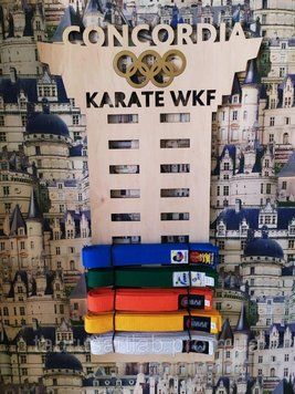 Медальниця карате, тейквондо, айкідо, іменна з поличкою, дерев'яна, тримач для медалей, медальниці 3914777692_medalnitsa-karate-tejkvondo фото