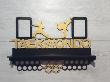 Поличка для медалей і нагород карате індивідуальна 50смх35см чорна (Medalnutsa-0602-567) 0702Medalnitsa_karate_920_12 фото