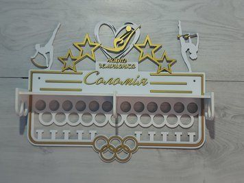 Поличка для медалей і нагород гімнастика Соломія 50смх35см біла (Medalnutsa-0602-423) 0702Medalnitsa_gimnastica_920_7 фото