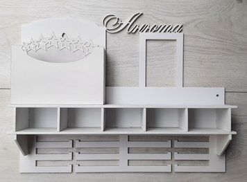 Медальниця карате Анюта з відділенням для поясів з карманом для грамот і дипломів з поличкою для кубків з фоторамкою біла (Medalnutsa-0602-635) doub_0702Medalnitsa_karate_1450_4 фото
