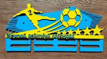 Медальниця футбол Індивідуальна 50смх35см блакитна (Medalnutsa-0602-233) 0702Medalnitsa_football_790_17 фото